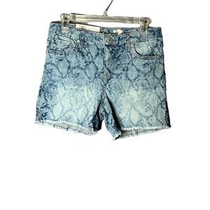 SEVEN7 Weekend Shorts Python Indigo Fray Hem Shorts Size 4